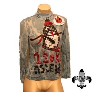 CUSTO BARCELONA semi sheer long sleeves top